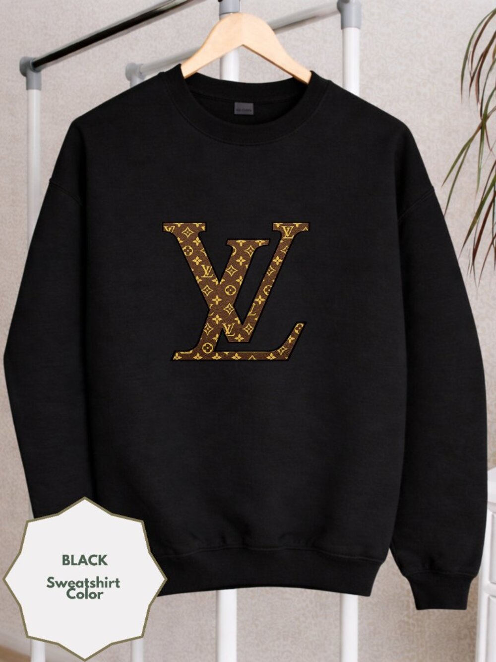 Women Cozy Oversized Crewneck Sweatshirt Graphic Streetwear Pullover Top Black